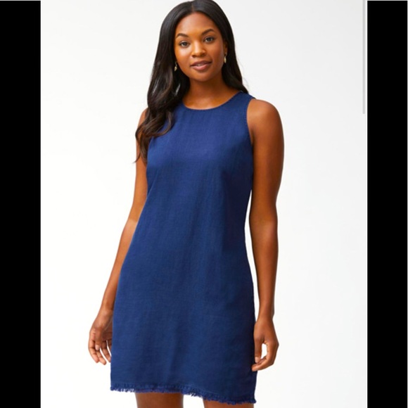 Tommy Bahama Women's Island Navy Two Palms Linen
Shift Dress NWOT XL $118 - Picture 1 of 10